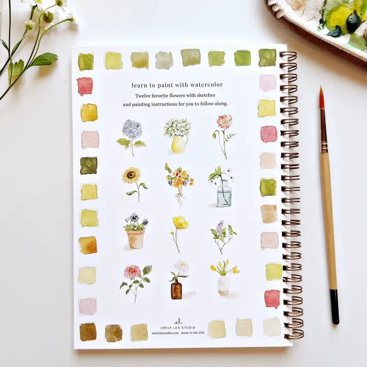 Blommor Akvarell Målarbok